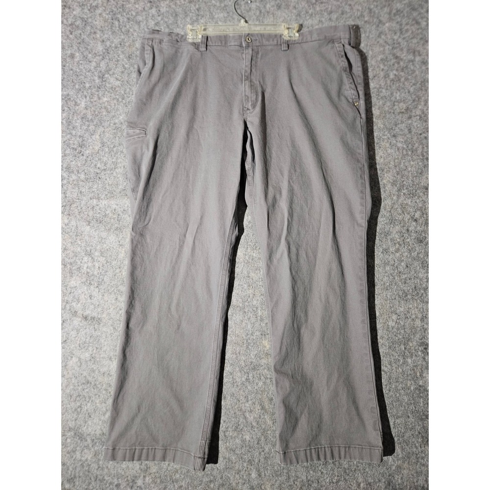 Duluth Trading Co Flex Ballroom Khakis Men 44x32 Gray Relaxed Fit Stretch Chino